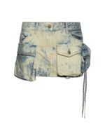 Fay Bleached Denim Cargo Mini Skirt