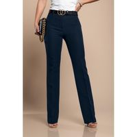 Elegante Lange Hose Mit Geradem Bein, Dunkelblau