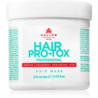 Kallos Hair Pro-Tox Maske für schwaches und beschädigtes Haar mit Koskosnussöl, Hyaluronsäure und Kollagen 275 ml