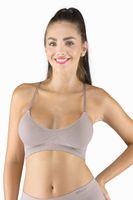 Sportovní bezešvá podprsenka Gina 07020P - bambus Hnědo-šedá L/XL
