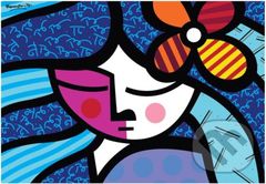Romero Britto - Girl with flower - puzzle z kategorie Umělecké