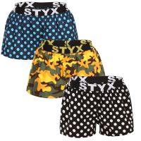 3PACK női bő szárú boxeralsók Styx art sportos gumipánt többszínű (3T15901) XL