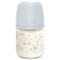 Suavinex Wonderland SX Pro Physiological Anti-Colic Glass sklenená dojčenská fľaša S Slow Flow 0 m+ Liberty Blue 120 ml