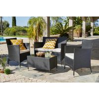 Ambia Garden SÚPRAVA ZÁHRADNÉHO NÁBYTKU 7-dielne, kov, plast, sklo, textil