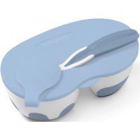 BabyOno Be Active Two-chamber Bowl with Spoon набір посуду для малюків до року Blue