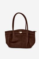 Flora&amp;Co Czekoladowa torba shopper z ekologicznego zamszu