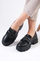 Mio Gusto Judi Women's Black Color Thick-soled Loafers