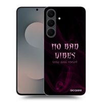 Silikónový čierny obal pre Samsung Galaxy S25 FE 5G - No bad vibes