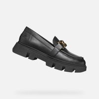 Czarne mokasyny damskie Geox Vilde