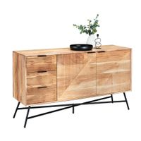 Ambia Home ŠIROKÁ KOMODA, akácia, čierna, farba akácie, 145/80/45 cm