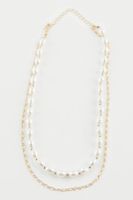 DEFACTO Women's 2-Piece Pearl Gold Necklace