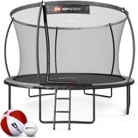 Gartentrampolin - 12ft - 366 cm - Innennetz Grau/Schwarz