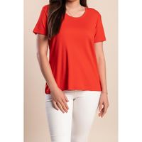 Rundhals-T-Shirt, Rot