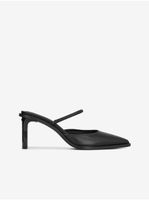 Černé dámské kožené lodičky Calvin Klein Padded Curved Stil Mule Pump