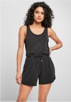 Women's modal short-sleeved jumpsuit in black