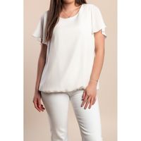 Plus Size Bluza S Kratkim Rukavima, Bijela
