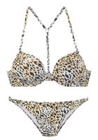 LASCANA Bikini  svijetlobež / svijetlosiva / crna / bijela