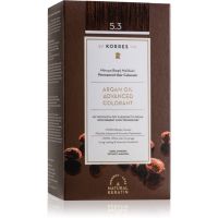 Korres Argan Oil permanentná farba na vlasy s arganovým olejom odtieň 5.3 Golden / Honey Light Brown 50 ml