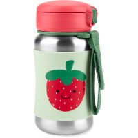 Skip Hop Spark Style Straw Bottle пляшка для води з неіржавної сталі з трубочкою Strawberry 12 m+ 350 мл