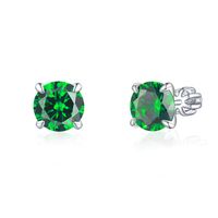 Olivie Strieborné 8mm náušnice PIPPI GREEN 7977