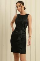 By Saygı Flounce Front Lined Satin Dress