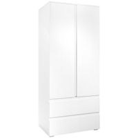 P & B SKRIŇA S OTOČNÝMI DVERAMI, biela, 80/191/55 cm