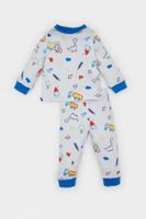 DEFACTO Baby Boy Dinosaur Printed Long Sleeve Ribbed Camisole 2-Piece Pajama Set