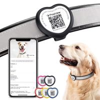 PawView Smart Tag szív okoscímke kutyáknak - fekete