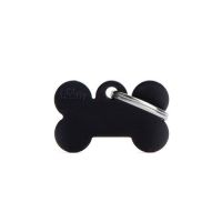 MF SMALL BONE ALUMINUM BLACK 1,9x3 cm gravírovateľný prívesok