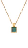Hot Diamonds Pozlacený náhrdelník s malachitem a diamantem Jac Jossa Hope DP844 (řetízek, přívěsek)