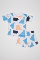 DEFACTO Baby Boy Patterned Short Sleeve T-Shirt Shorts 2 Piece Set