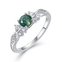 Olivie Strieborný prsteň MECHOVÝ ACHÁT 9533 Velikost prstenů: 5 (EÚ: 49 – 50)