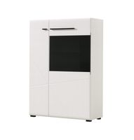 Vitrína široká s osvetlením heber - biela/čierna