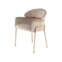 STOLIČKA S PODRÚČKAMI, ušľachtilá oceľ, železo, zamat, taupe, zlatá