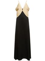 Draped Twill Viscose Long Dress