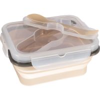 Zopa Silicone Lunch Box Small jedilni set Sand Beige 15x7,5 cm 1 kos