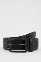 DEFACTO Men's Rectangular Buckle Faux Leather Jean Belt