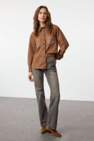 Trendyol Brown High Waist Wide Leg Jeans