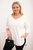 Bluzka damska plus size z dekoltem w serek
