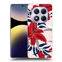 Silikónový prehľadný obal pre Xiaomi Redmi Note 14 Pro 4G - Red Lily