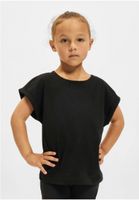 Girls' Organic T-Shirt with Extended Shoulder Black