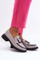 Women's patent leather loafers Grey Fidodia