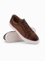 Ombre Men's eco leather sneaker shoes - brown