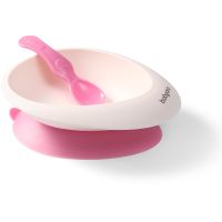 BabyOno Be Active Bowl with a Spoon jedilni set Pink 6 m+ 1 kos