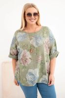 Bluzka damska Kesi Plus Size z kwiatowym wzorem