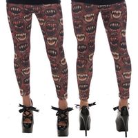 Damen Leggings KREEPSVILLE SIX SIX SIX - Monster Mouth - Red - GLMMR S