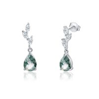 Olivie Strieborné náušnice MACHOVÝ ACHÁT 8401