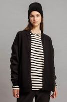 DEFACTO Oversize Wide Mold Bomber Coat Jacket College Collar Basic Plain Zipper Pocket