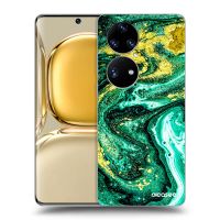 Silikónový prehľadný obal pre Huawei P50 - Green Gold