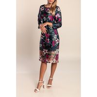 Kleid Mit Blumenmuster, Dunkelblau